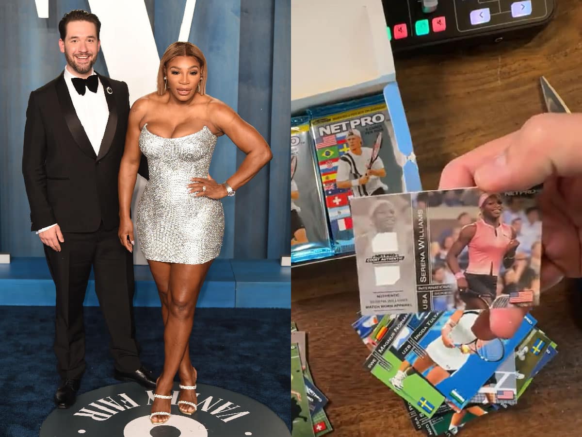 WATCH: Alexis Ohanian shows off his latest addition to the Netpro collection as he unpacks his wife Serena Williams’ card