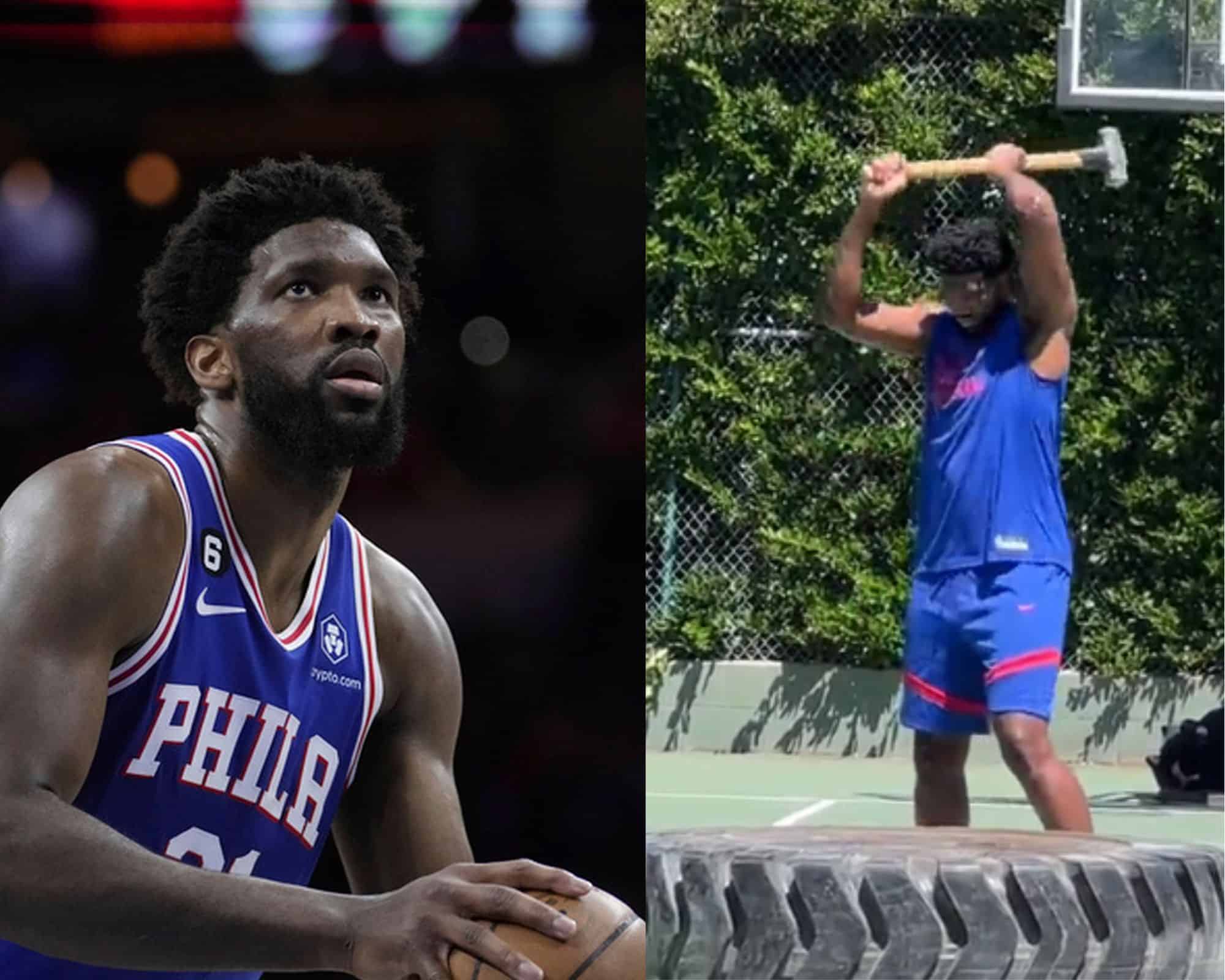 WATCH: Joel Embiid shows off RIDICULOUS strength, leaves fans flabbergasted