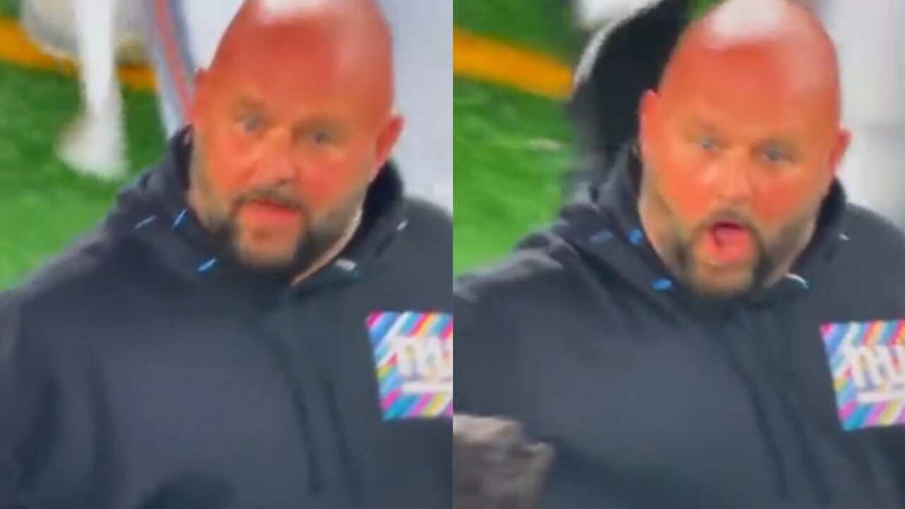 WATCH: Giants HC Brian Daboll BAFFLED by QB Daniel Jones throwing a pick-6 in the redzone at a crucial time against the Seahawks