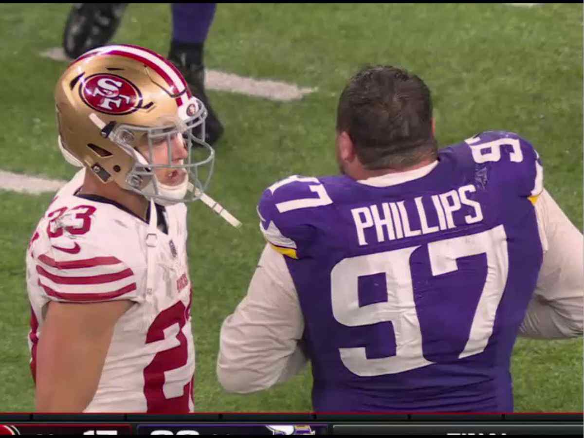 WATCH: Christian McCaffrey denies Vikings DT Harrison Philips’ request for a jersey swap after 49ers loss