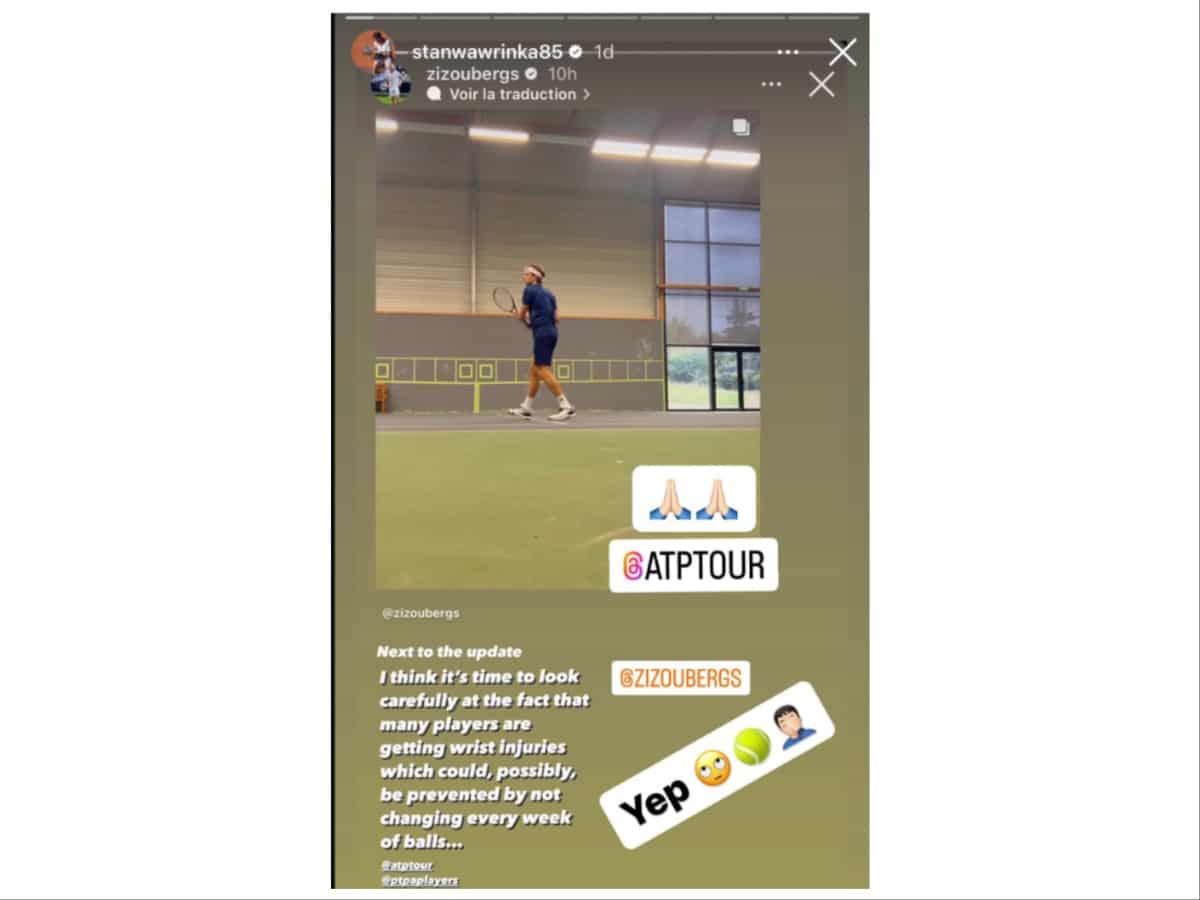 Instagram Story of Stan Wawrinka