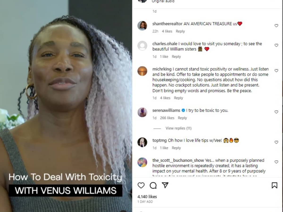 Serena Williams takes a cheeky ‘toxic’ dig at elder sister Venus Williams amid her ongoing campaign against bullying