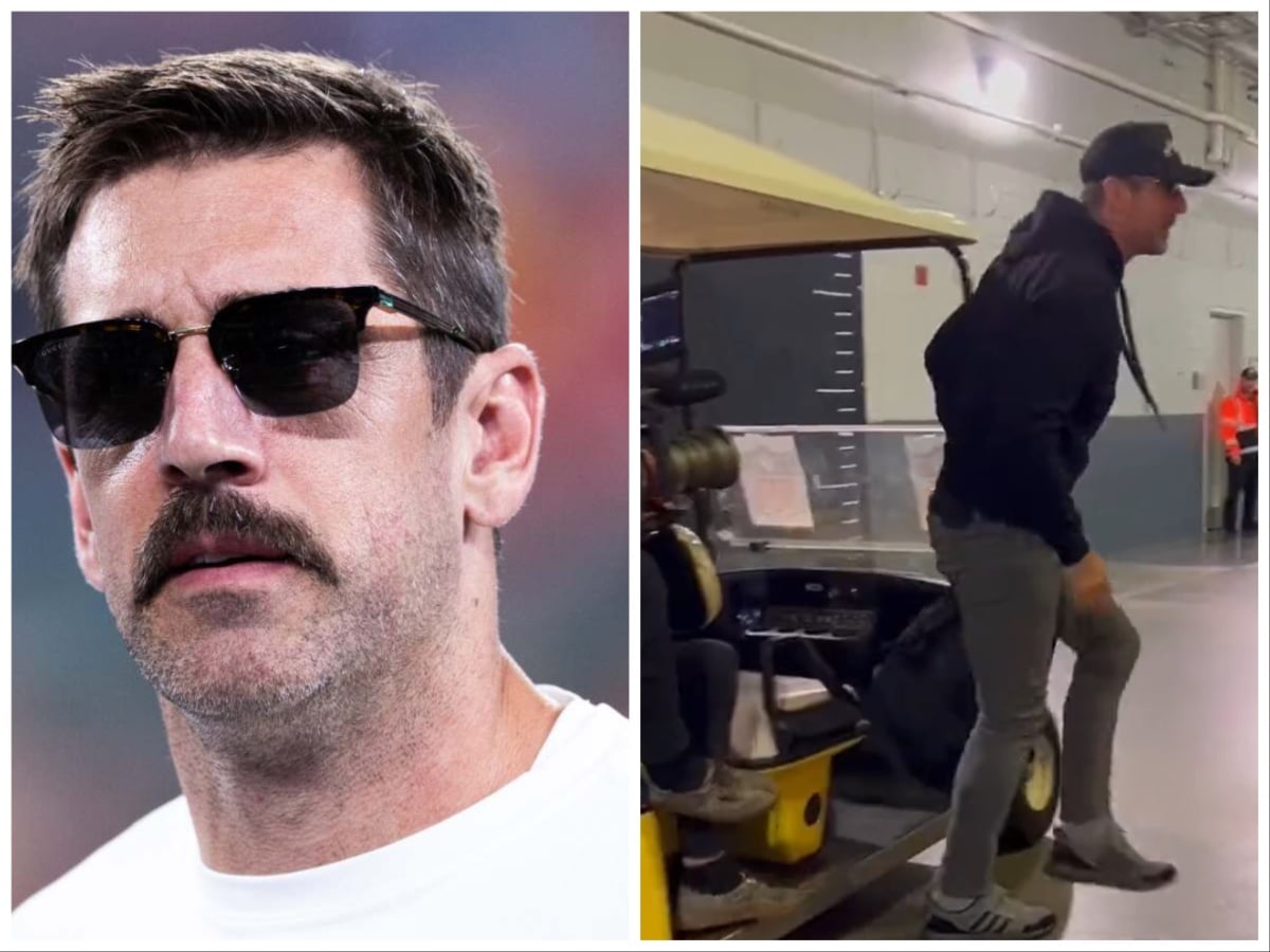 WATCH: Jets QB Aaron Rodgers seen walking around without crutches just 5 weeks after suffering a ‘horrible’ Achilles injury