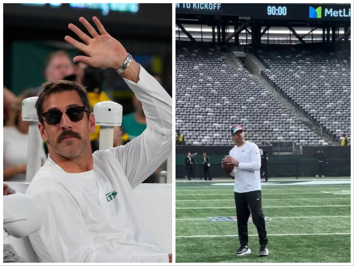 WATCH: Aaron Rodgers sends waves of optimism down the spines of Jets’ fans as QB is seen throwing the ball for the first time post-surgery