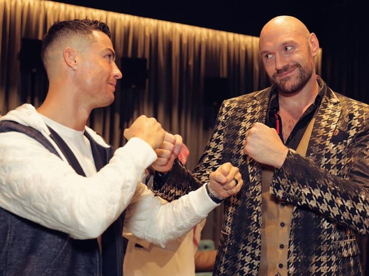 “He just got the GOAT luck” – Cristiano Ronaldo linking with Men’s Boxing Heavyweight champion Tyson Fury ahead of his Francis Ngannou fight has fans excited