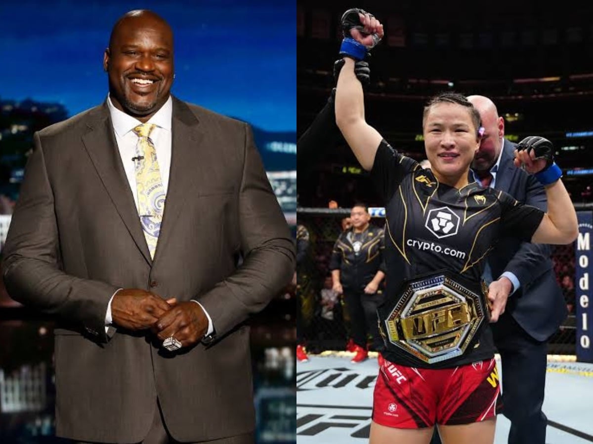 NBA fans left shocked after 115 pound UFC champion lifts up Shaquille O’Neal