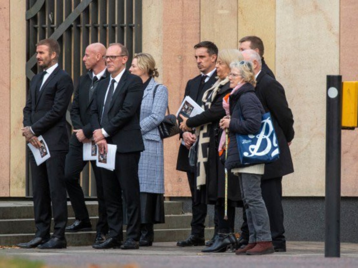 David Beckham and other Manchester United ‘legends’ offer their condolences at Lady Cathy Ferguson’s Funeral