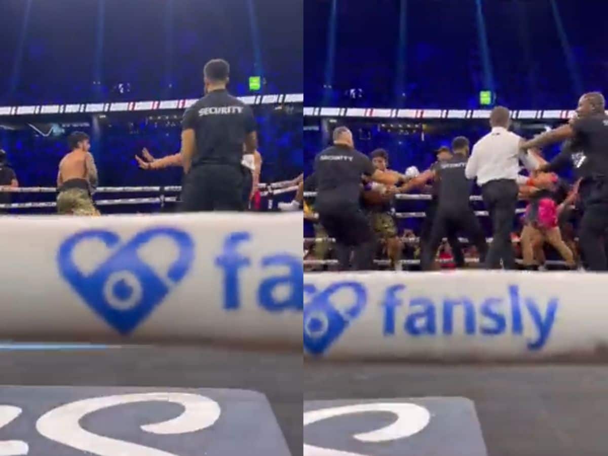 WATCH: “Bro Swung more at security” – Dillon Danis incites a brawl with securities during the bout against Logan Paul that led to his disqualification