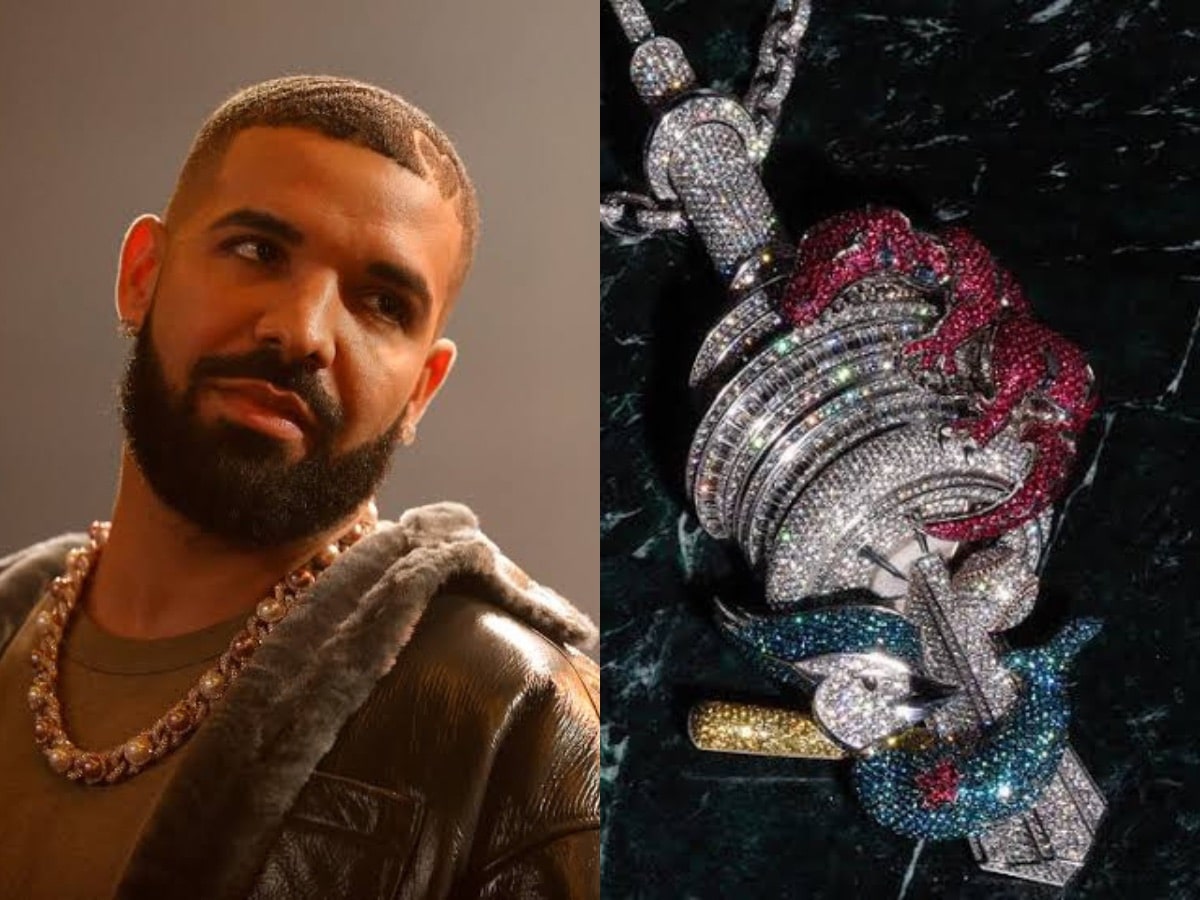 “This b***h nasty” – Drake shows off RIDICULOUS Toronto Raptors-inspired chain, NBA fans lose their minds 