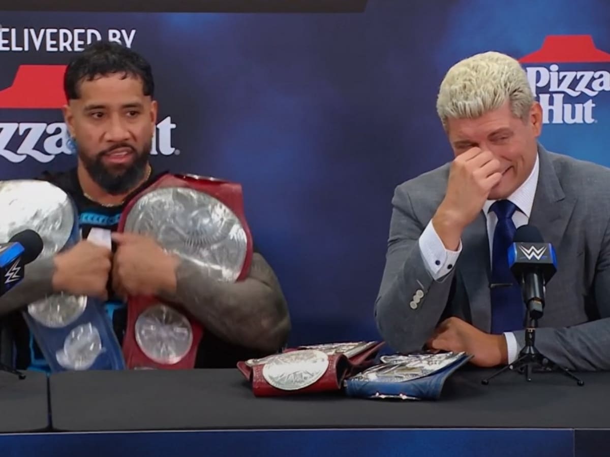 Cody Rhodes confirms he and Jey Uso were drunk after winning the Tag Team titles during their WWE Fastlane media scrum