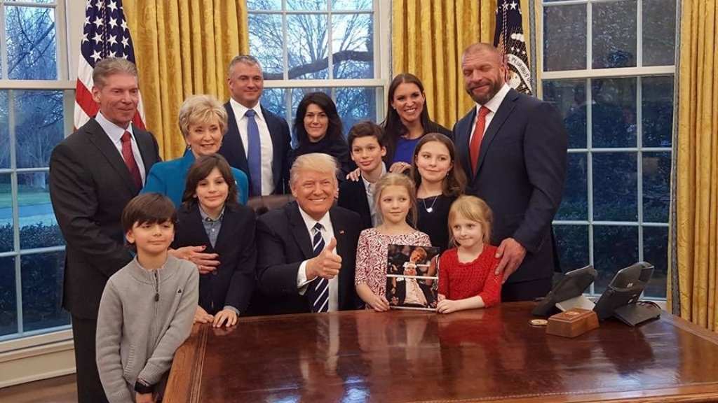 The McMahon family at the White House visiting Donald Trump 