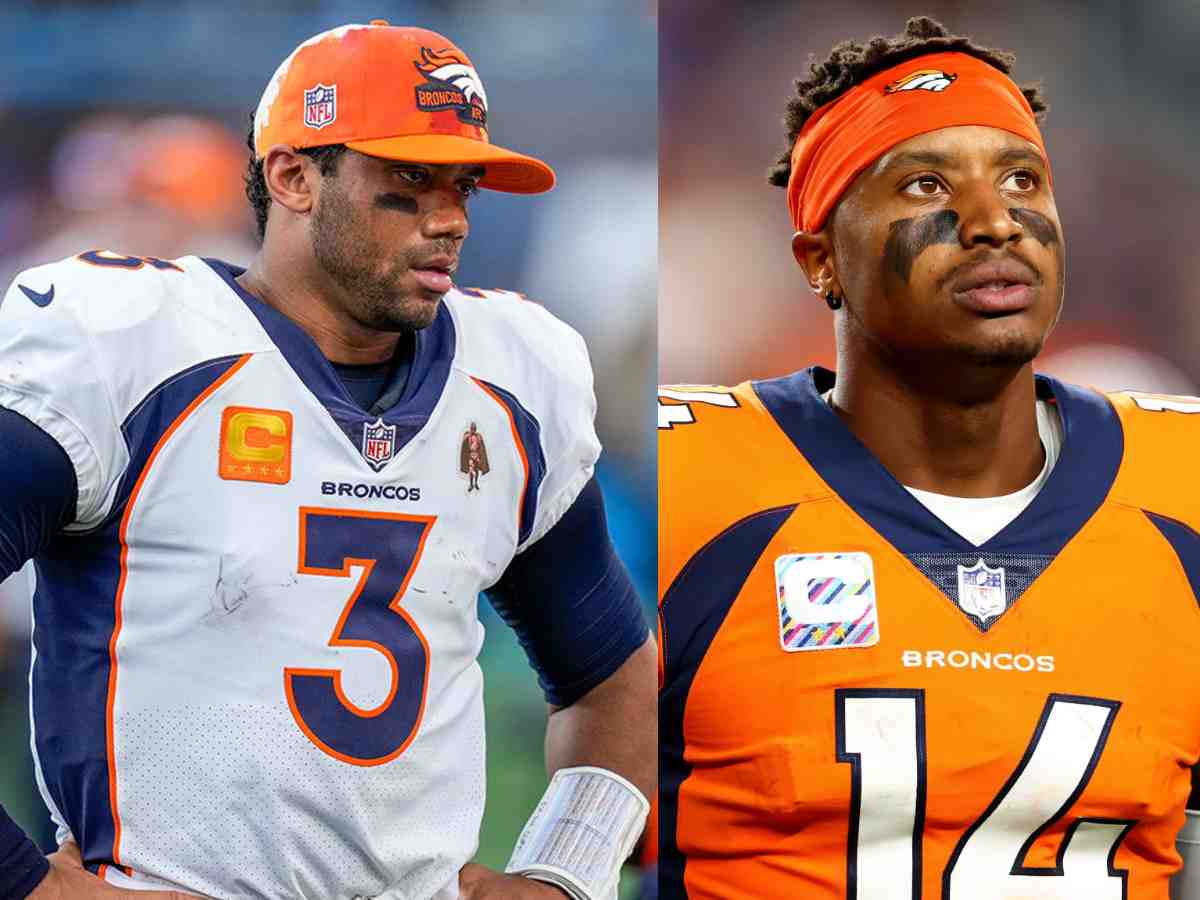 Russell Wilson (L) and Courtland Sutton (R)