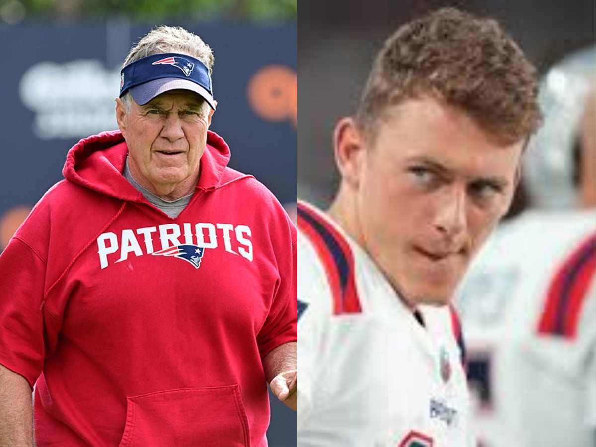 Bill Belichick (L) and Mac Jones (R)