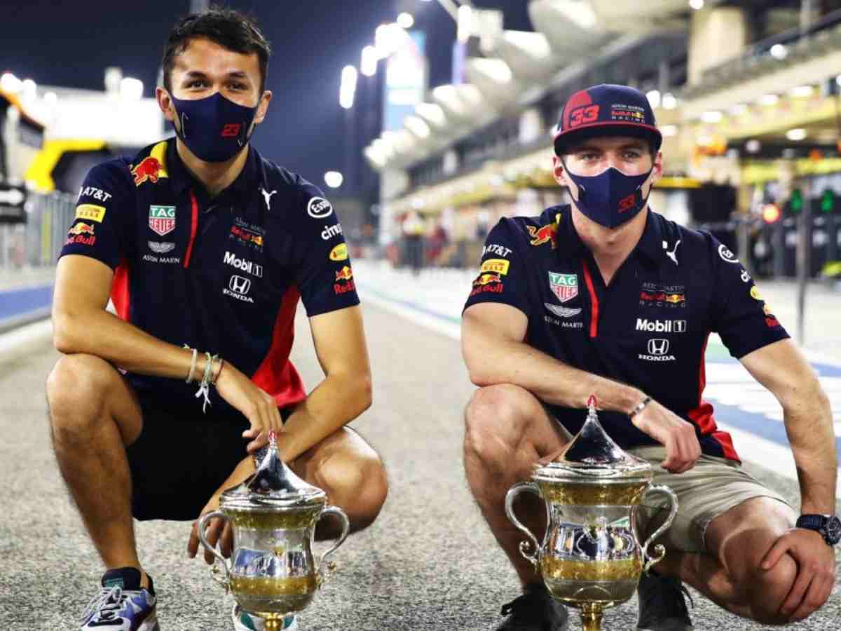 Alex Albon and Max Verstappen at the Bahrain GP, 2020