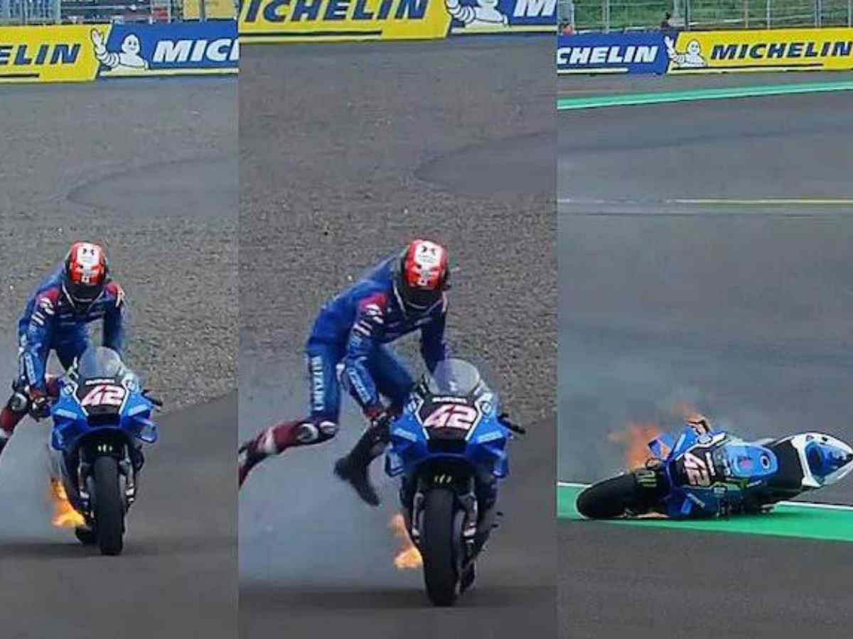 WATCH: When MotoGP rider escaped tragedy by jumping off of his bike after it went up in flames on a high-speed corner at the Indonesian GP