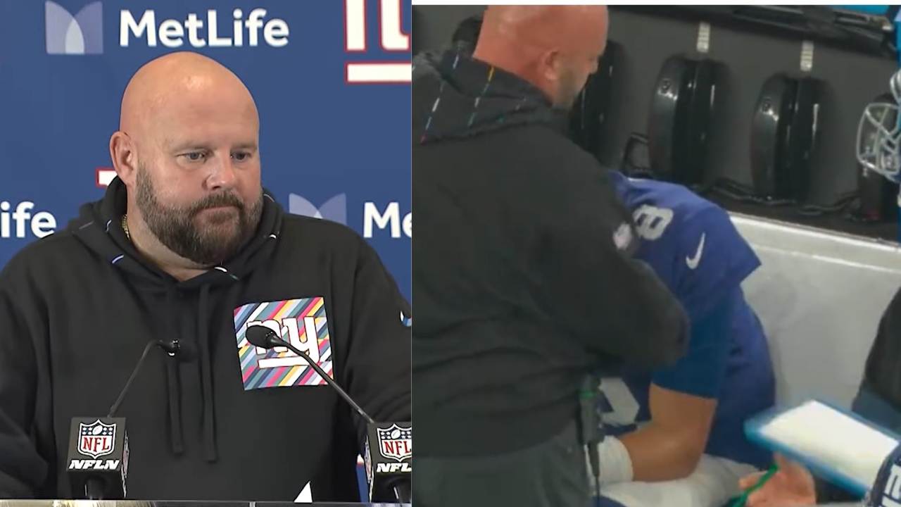 Giants HC Brian Daboll gives a blunt response to a question over Daniel Jones’ untimely pick-6 resulting in his breakdown