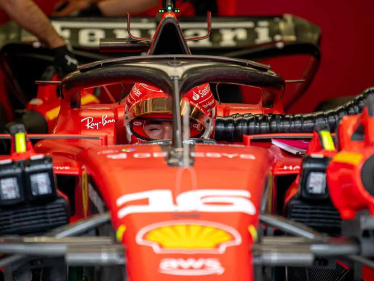 Charles Leclerc in his Ferrari SF23 