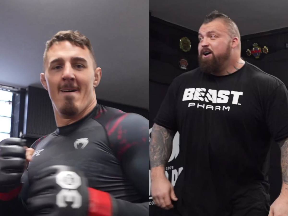 WATCH: World’s strongest man Impresses with MMA skills as he submits Tom Aspinall in training session