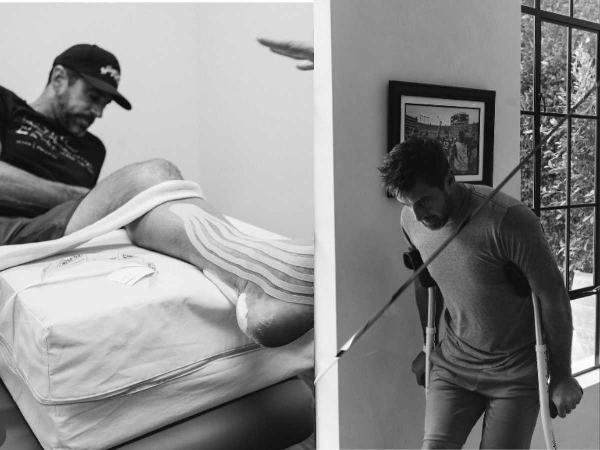 Aaron Rodgers posted his rehab pictures on Instagram