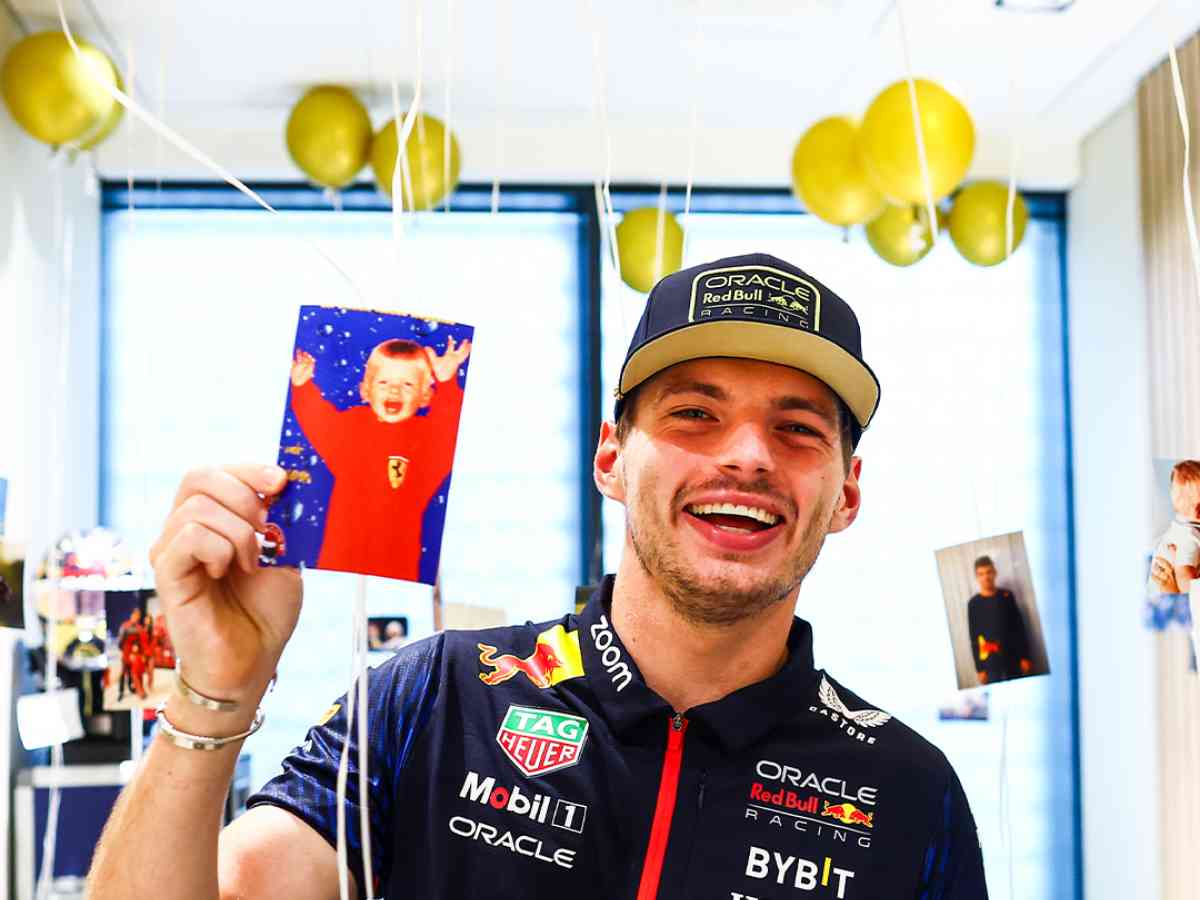 “He knows where he wants to go after his contract expired”- Fans swoon over Max Verstappen cradling a childhood photo in a Ferrari jersey