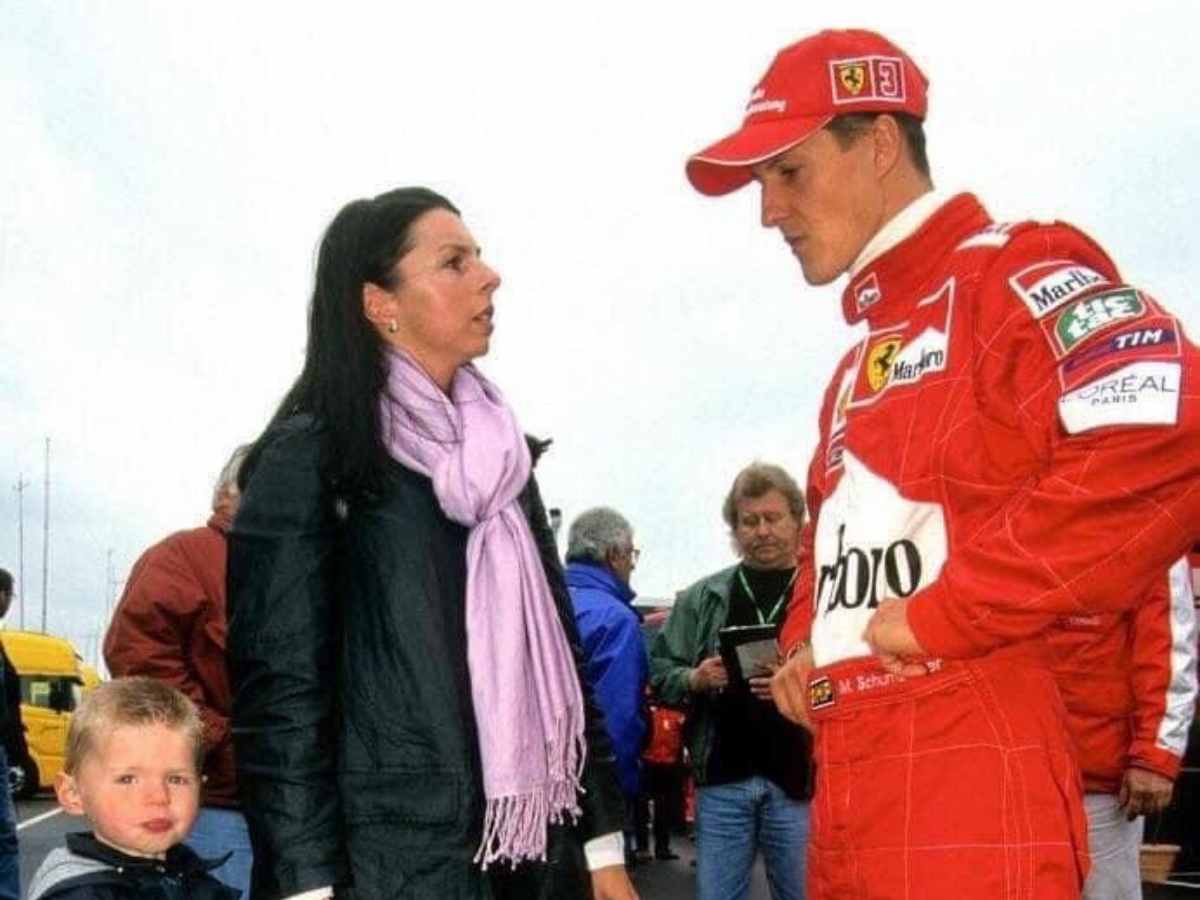 Michael Schumacher with a young Max Verstappen