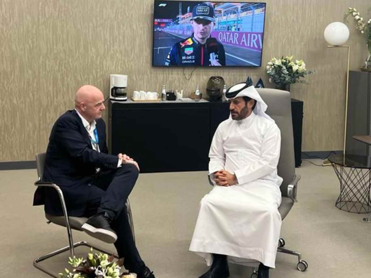 FIFA President Gianni Infantino with FIA President Mohammed Ben Sulayem at the Qatar Grand Prix.