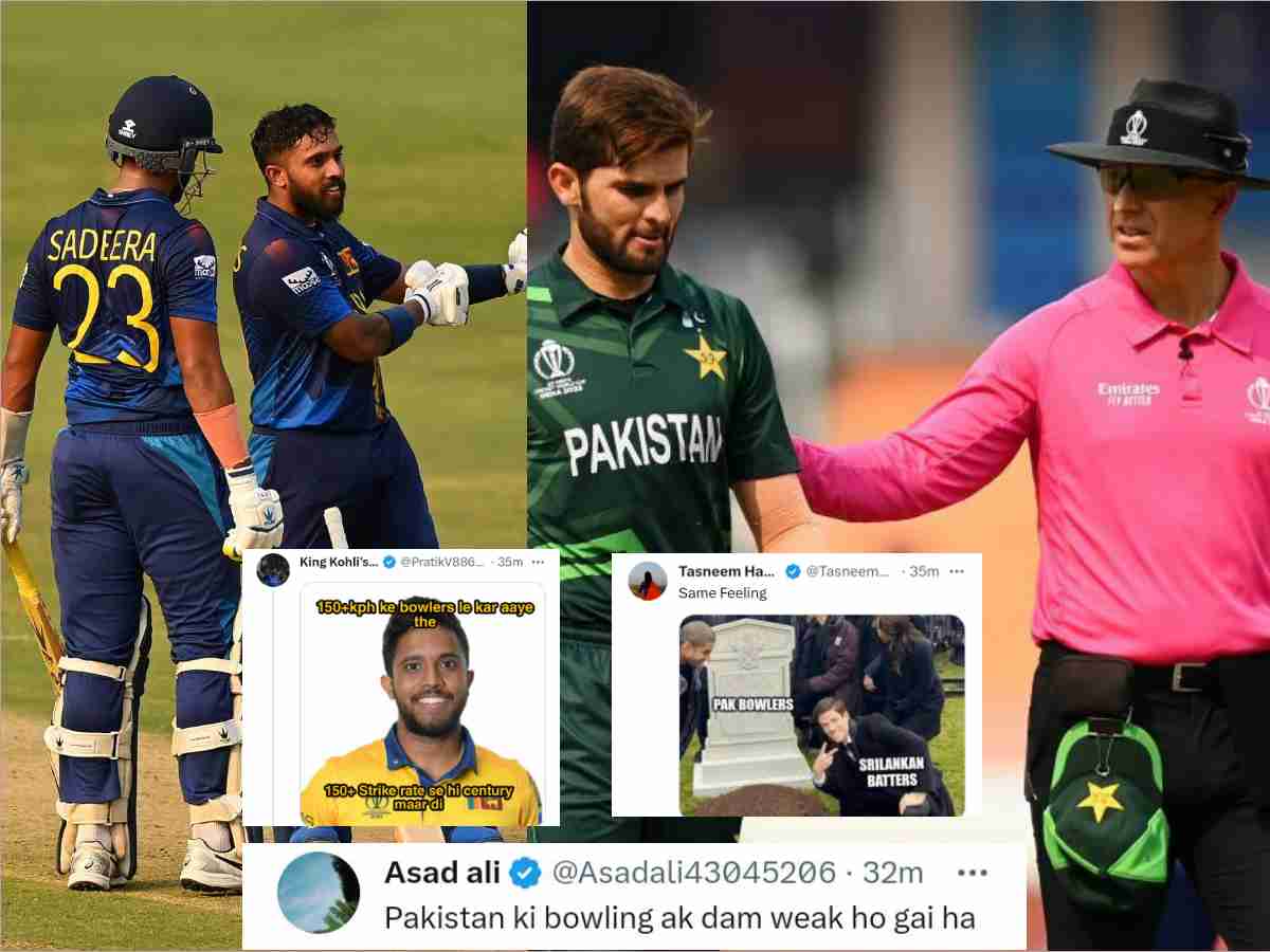 “Owned so called no.1 bowling lineup”- Fans mock Pakistani bowlers after two Sri Lankan batters smack  centuries in World Cup