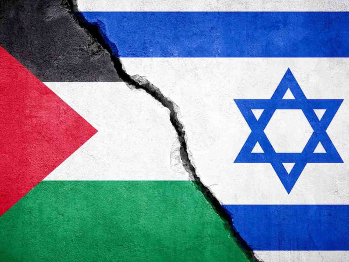 Palestinian and Israeli flag 