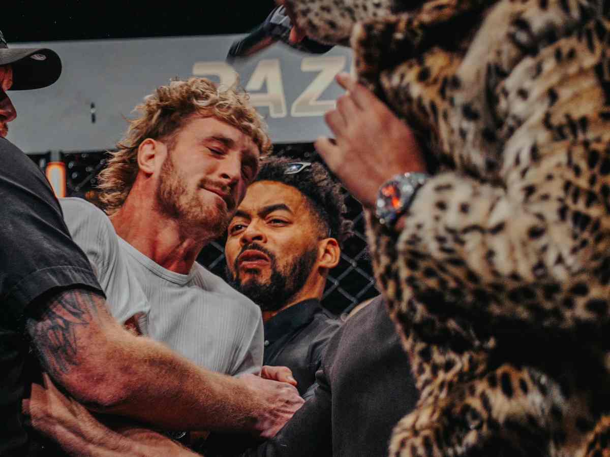 WATCH: Bleeding Logan Paul escorted off stage as Dillon Danis throws microphone to face in heated altercation