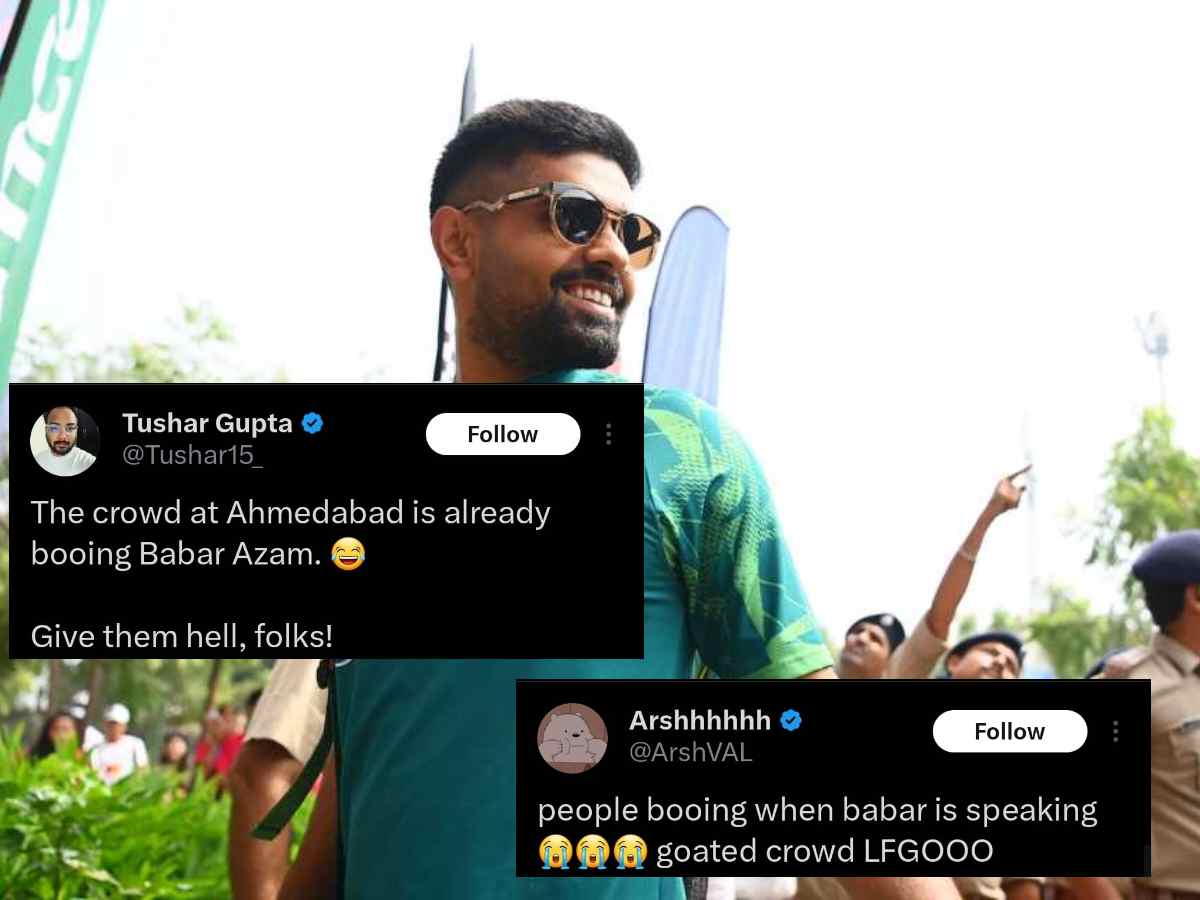 WATCH: “That’s rude, do it again”- Netizens divided as Babar Azam BOOED by Ahmedabad crowd during toss against India