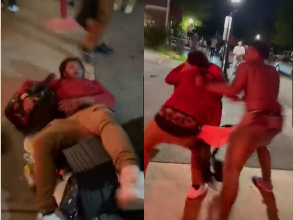 WATCH: ‘Spirit is strong but odds are stronger’ – Fans in shock as two heavyweights jump on smaller guy in MMA-style street fight leading to brutal end