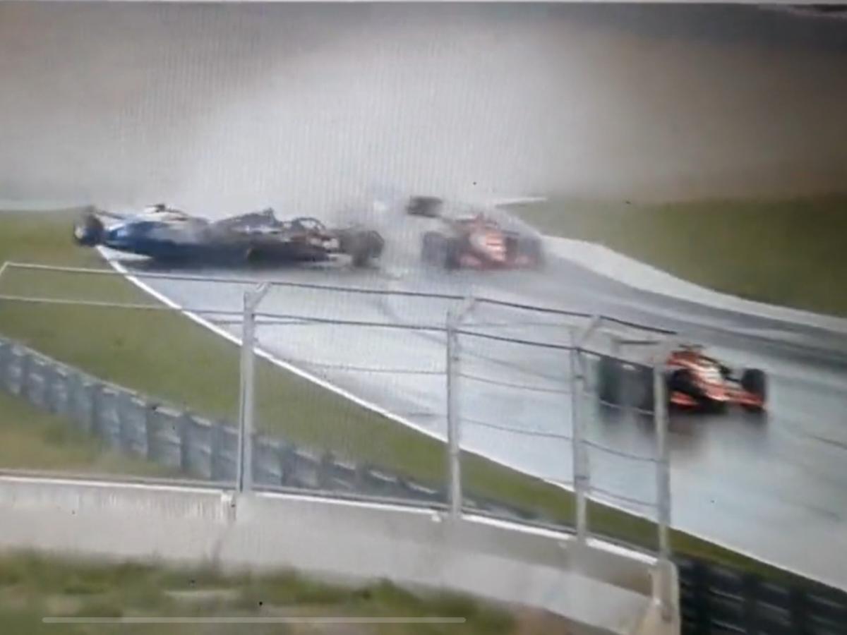 WATCH: Emerson Fittipaldi Jr and Maya Weug have a terrible crash under the Safety Car at Zandvoort during a  European F3 race