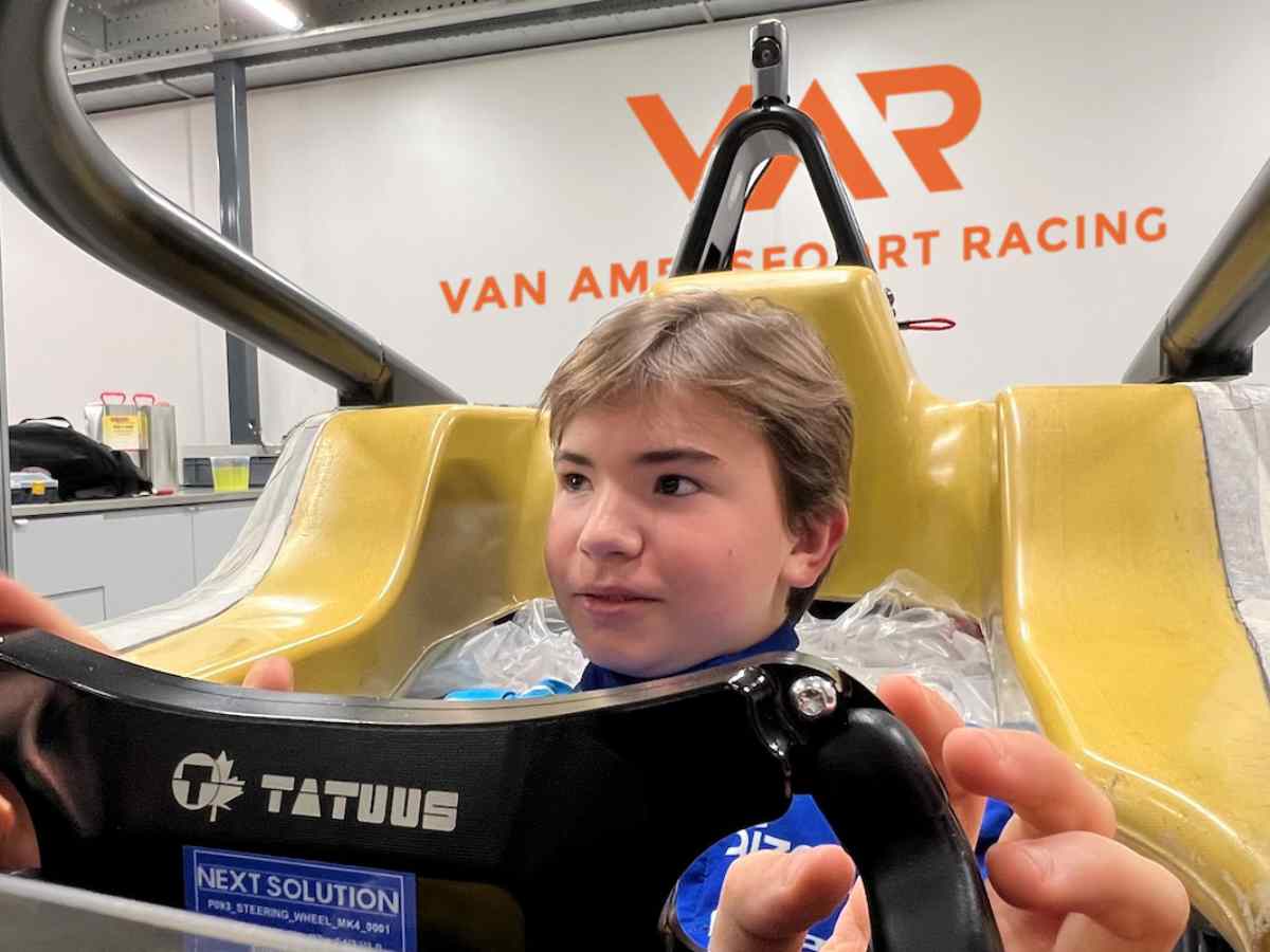 Emerson Fittipaldi Jr in the cockpit of an F4 car