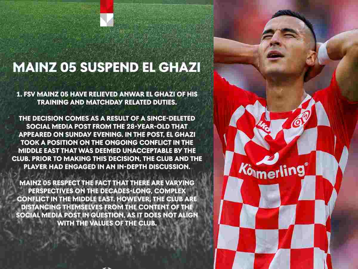 Mainz 05 suspend El Ghazi