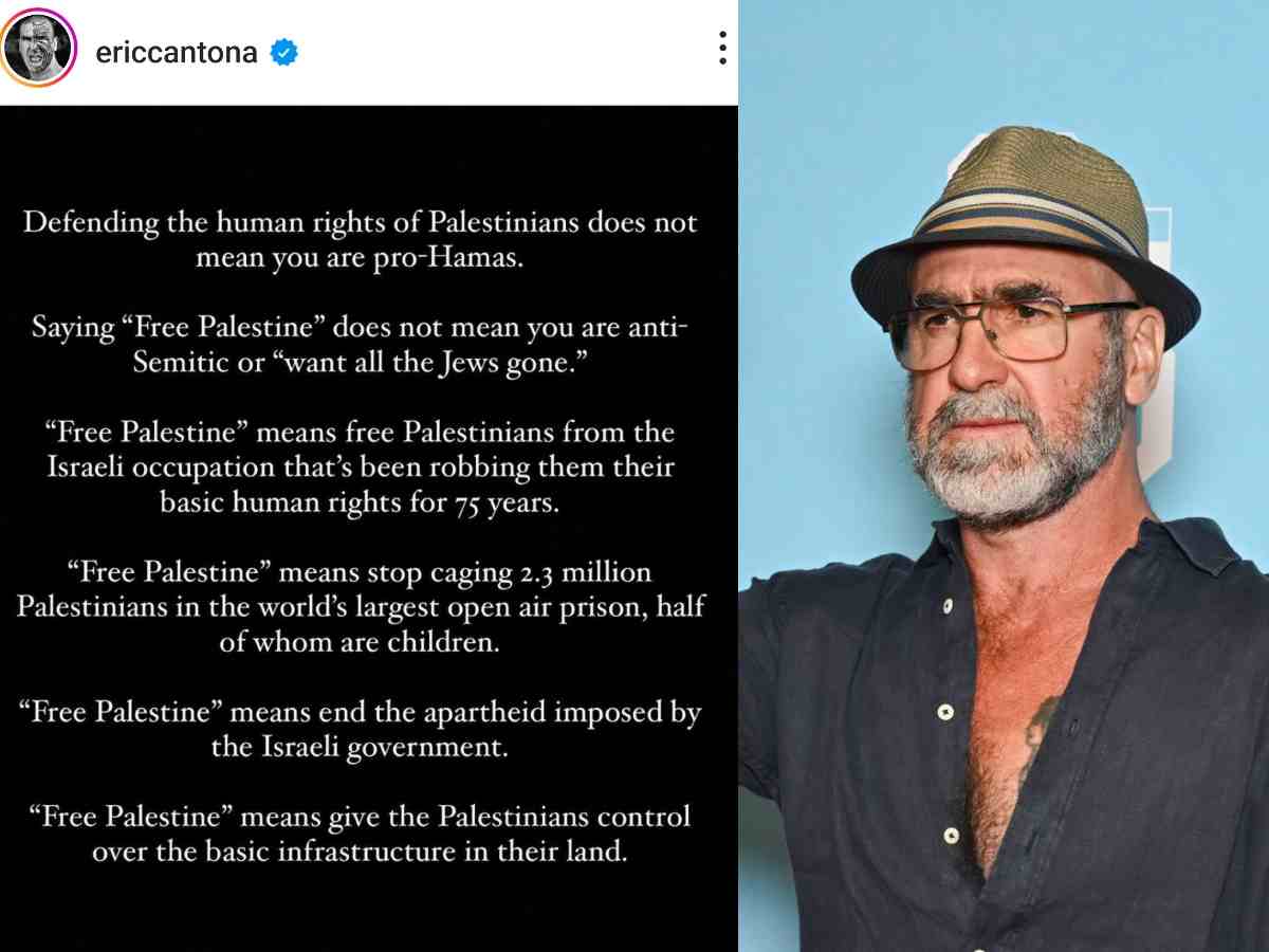 “It’s called having a SPINE”- Football Twitter lauds Eric Cantona for his bold take on “Free Palestine”