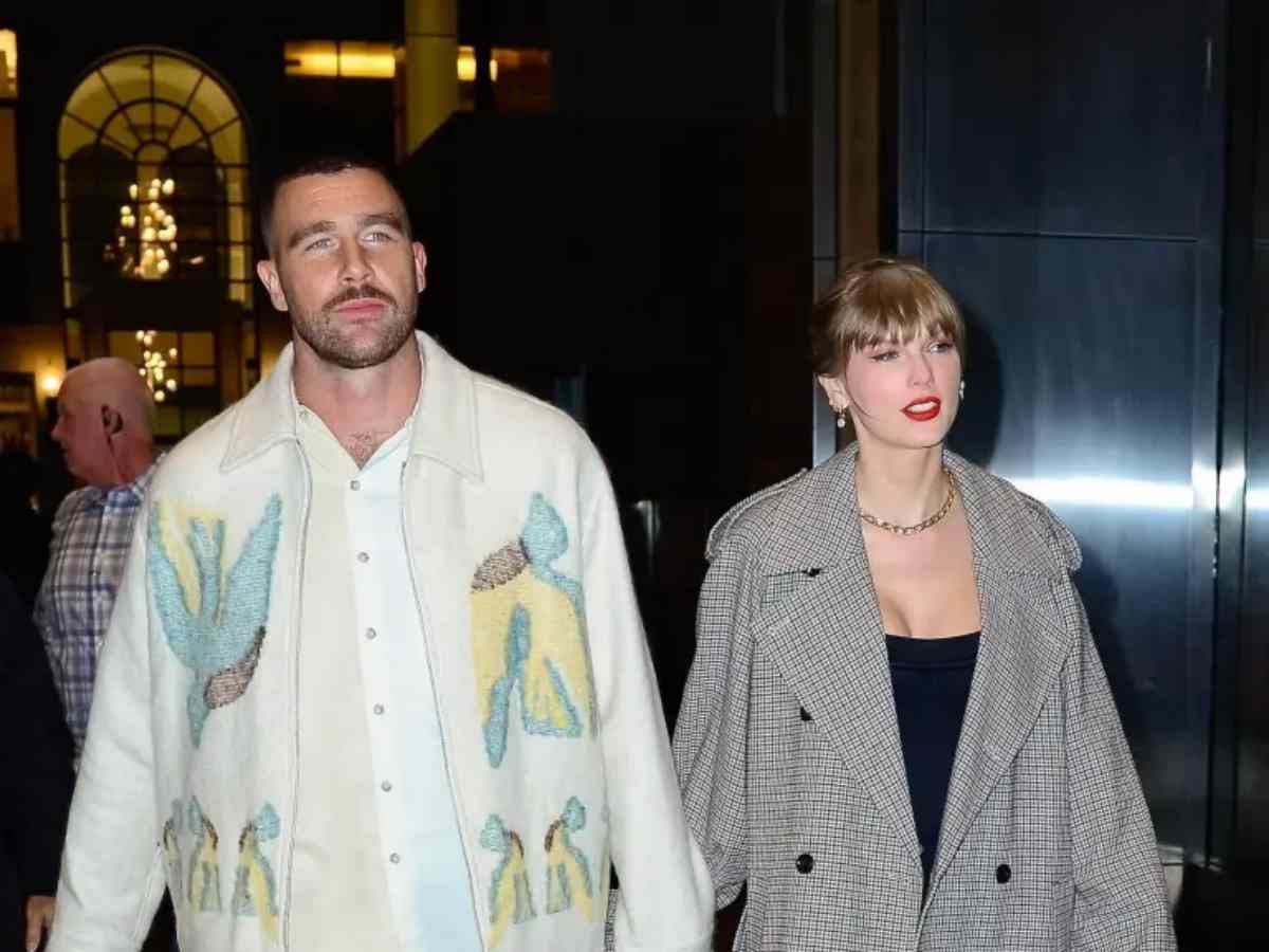 Travis Kelce and Taylor Swift were spotted leaving a restaurant after attending SNL. (IMAGE: GETTY)