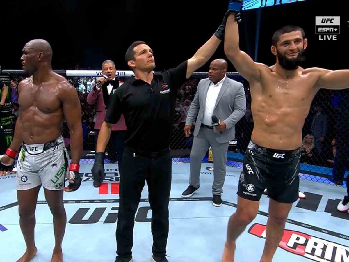 Kamaru Usman and Khamzat Chimaev at ufc 294 (Image via UFC)