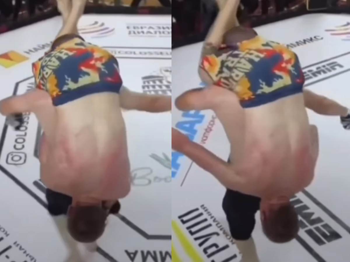 WATCH: MMA fighter starts Chechen dancing after picking up opponent on his shoulders mid fight