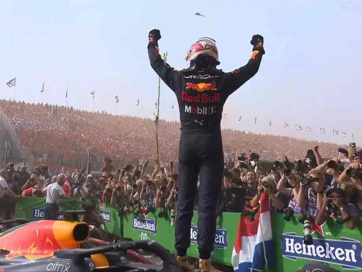 Red Bull's Max Verstappen at the Dutch GP after his win