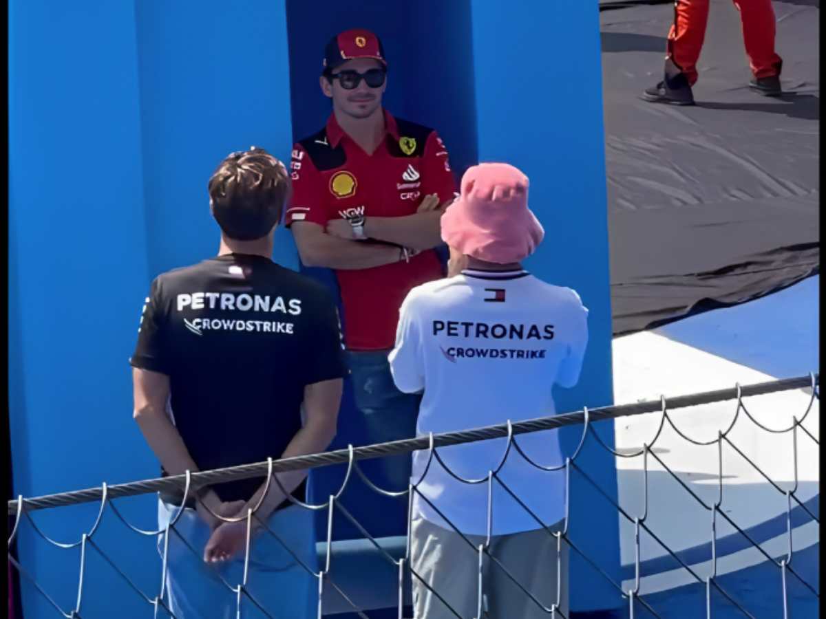 WATCH: “Lewis with his adopted grid kids”- Fans swoon over Lewis Hamilton photographing Charles Leclerc along with George Russell at the Mexican GP