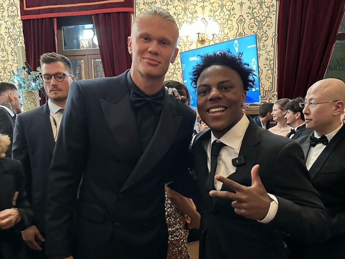 WATCH: IShowSpeed hilariously barks at Haaland as they meet up at the Ballon d’Or 2023 ceremony