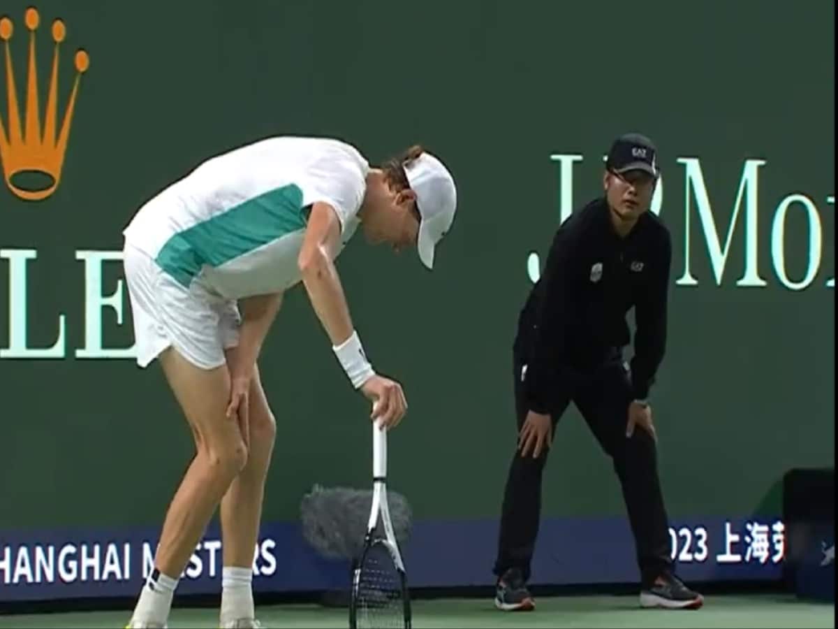 WATCH: Jannik Sinner Hits His Own Racket On His Knee, Left Limping On ...