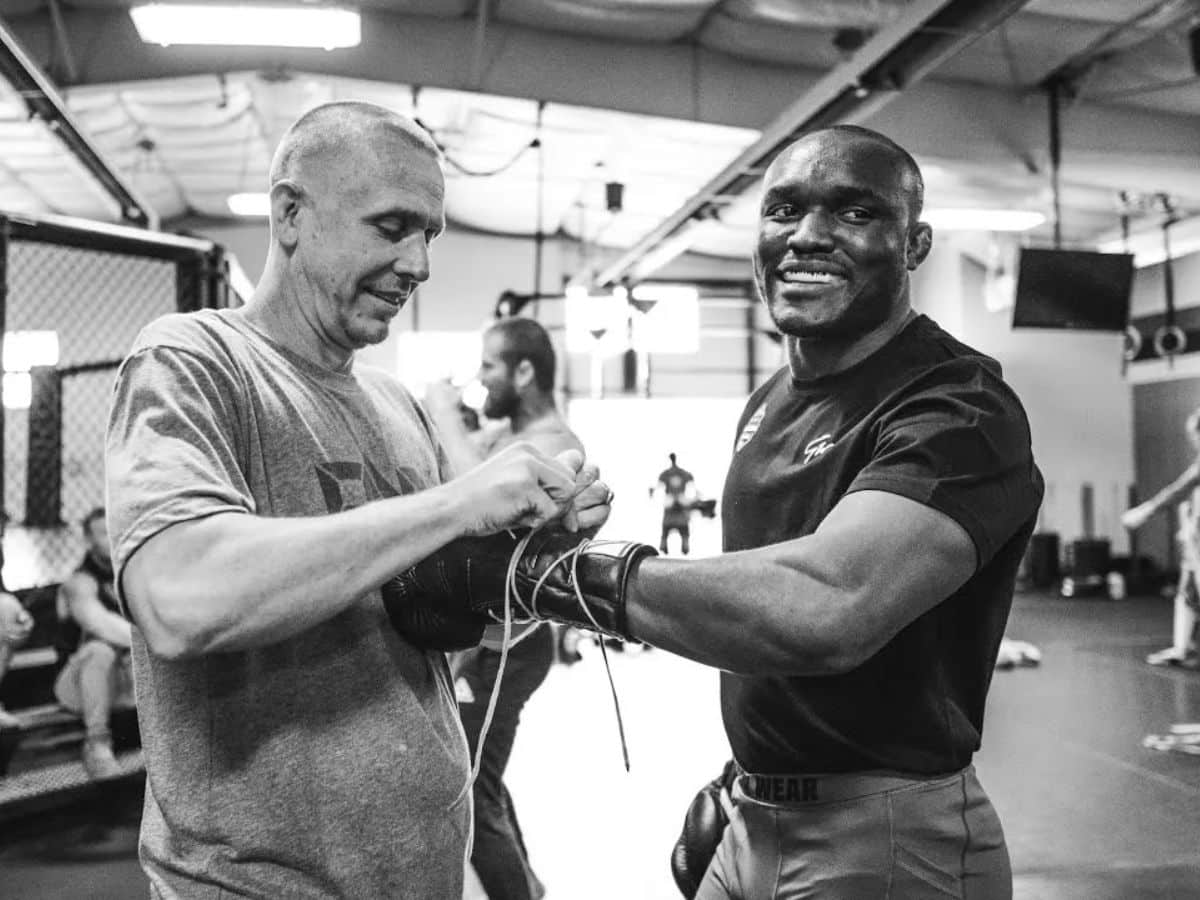 Kamaru Usman with coach Trevor Wittman