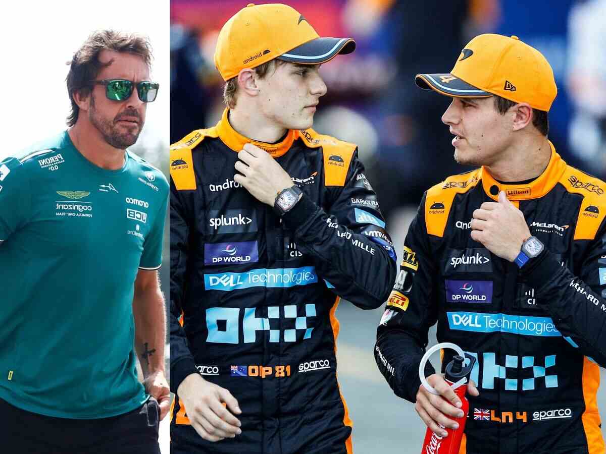 Fernando Alonso, Oscar Piastri and Lando Norris