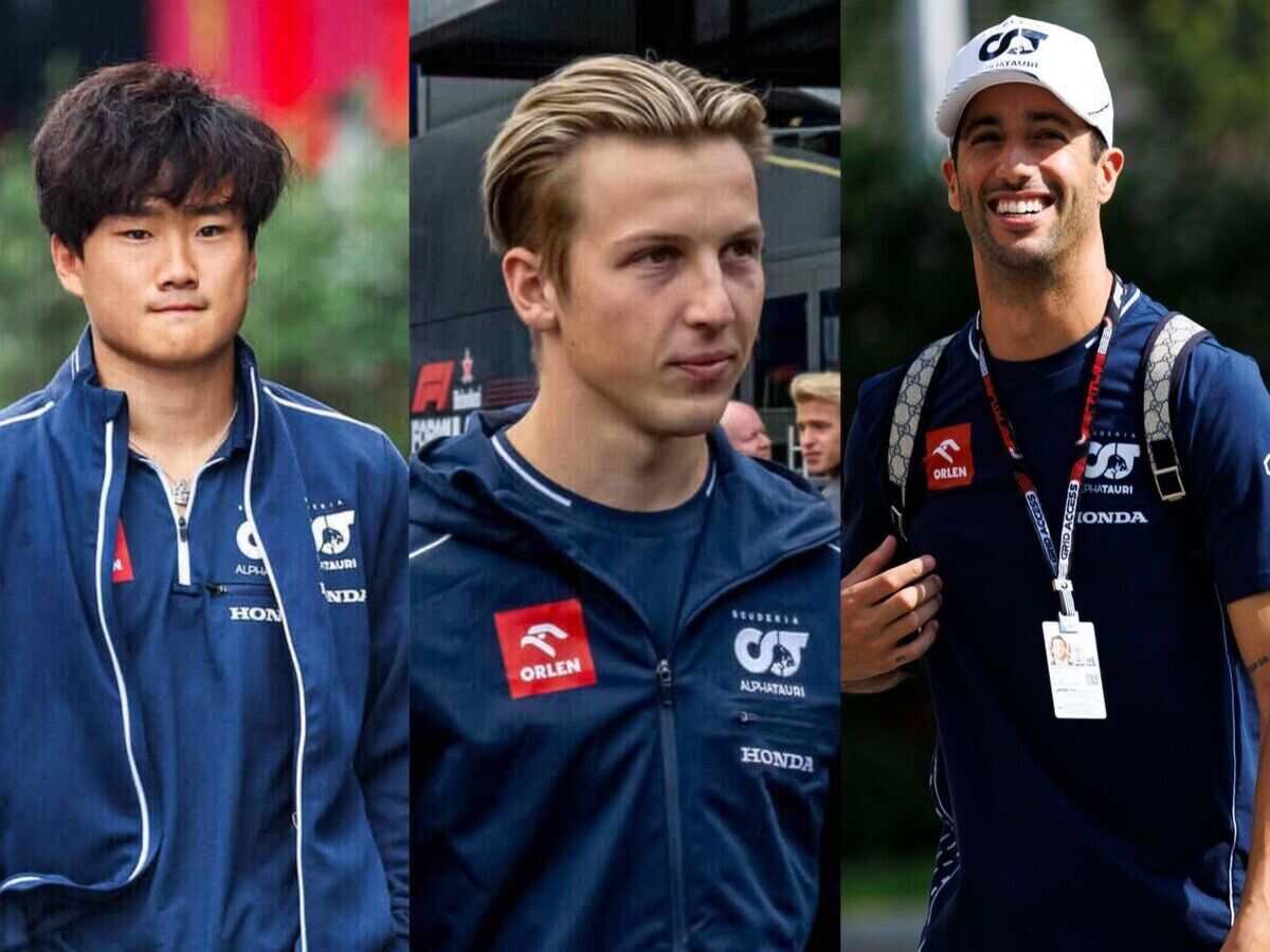 Yuki Tsunoda, Liam Lawson and Daniel Ricciardo (Via IMAGO)