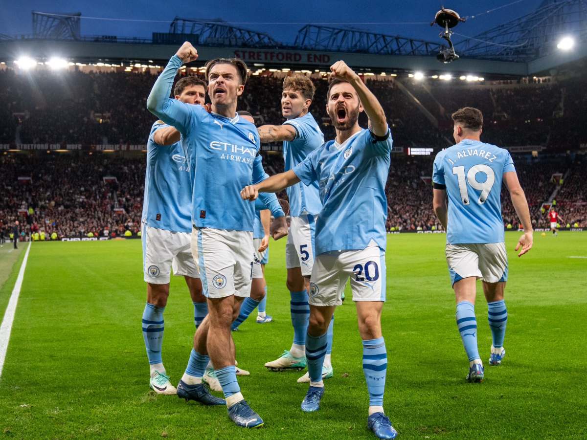 Manchester City players celebrating