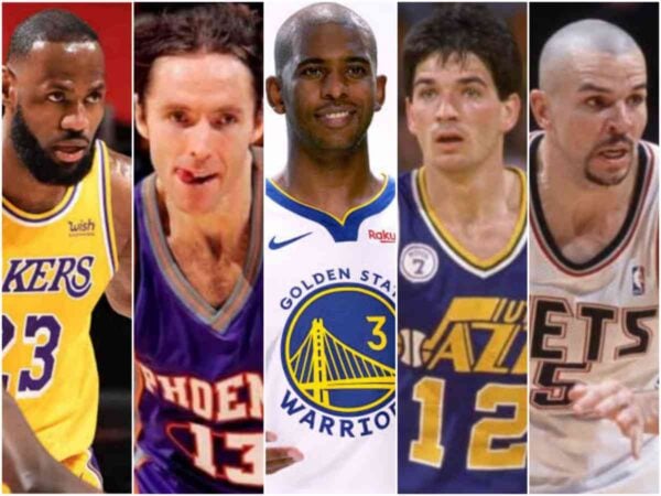 LeBron James, Steve Nash, Chris Paul, John Stockton and Jason Kidd