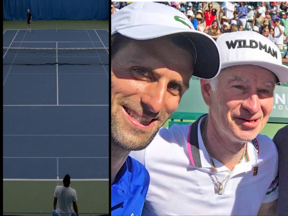 WATCH: John McEnroe fires an ‘ace’ against Novak Djokovic before giving the 24-time Grand Slam title winner a run for his money