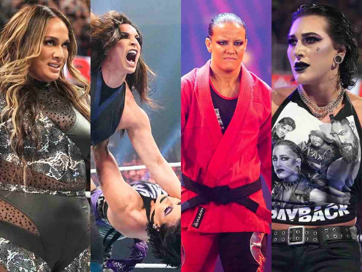 Nia Jax, Raquel Rodriguez, Shayna Baszler and Rhea Ripley