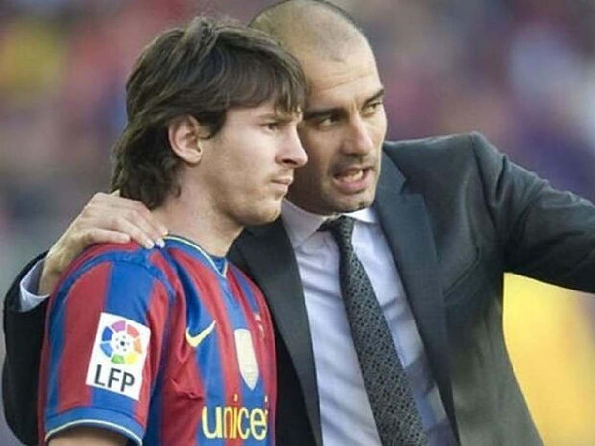 Lionel Messi and Pep Guardiola. (Source: BBC)